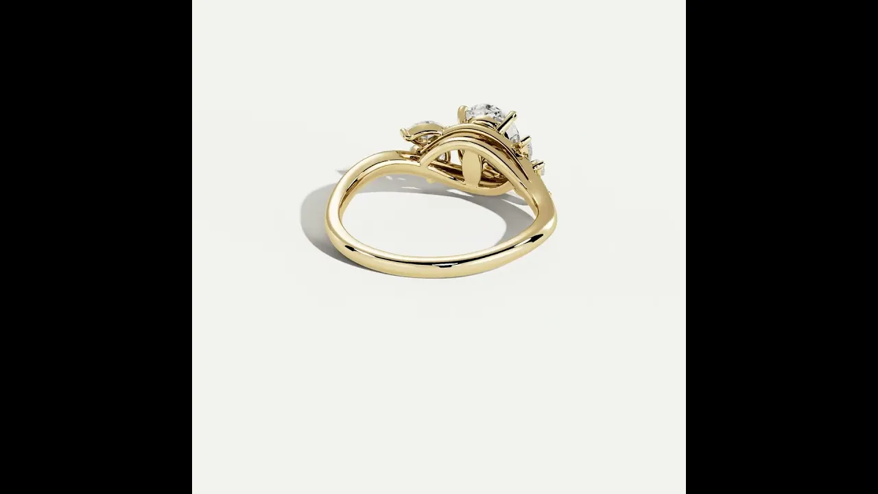 Lisette | Oval Lab Diamond Marquise Vine Milgrain Engagement Ring