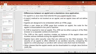 Java Programming Introduction to applets by Dr Prabhu