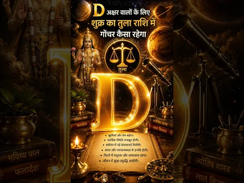 D अक्षर वालो के लिए शुक्र का तुला राशि में गोचर केसा रहेगा....Suresh Shrimali