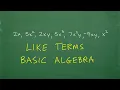 Like Terms - Basic Algebra MINI Lesson