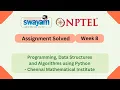 Programming Data Structures And Algorithms Using Python Week 8 NPTEL 2026