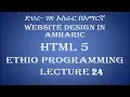 Lecture 24 website html webpage validation and input types Programming Tutorial in Amharic