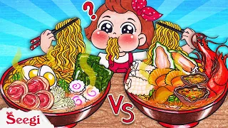 ASMR Self Ramen Store Mukbang - Noodles Buffet Challenge | ASMR MUKBANG [🐾PAPER DIY🐾]