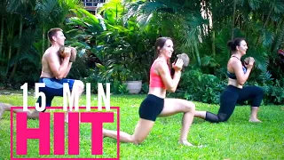 fat burning full body no repeat hiit workout 15 min weights u0026 dumbbells cardio strength