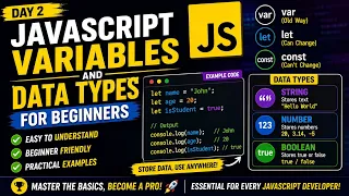 JavaScript Variables and Data Types Tutorial for Beginners Learn JS Basics