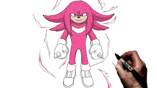 How To Draw Super Knuckles | Step By Step | Sonic