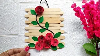 icecream stick craft ideas diy wall hanging with icecream sticks wall decor art and craft 