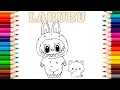 Labubu Coloring Pages Coloring Labubu with Colored Pencils Relaxing Drawing Art