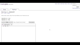 Warmup-1 makes10 Python Tutoriall Codingbat com