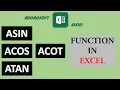 23 ASIN ACOS ATAN ACOT function in Excel