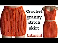 Crochet granny stitch skirt