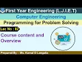 Lec-2 - Course content and Overview Programming for problem solving FY Engineering