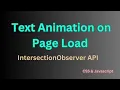 How to Create Text Animation on Page Load CSS JS