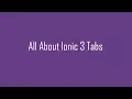 All About Ionic 3 Tabs