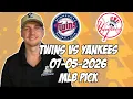 Minnesota Twins vs New York Yankees 26 MLB Pick Prediction MLB Betting Tips