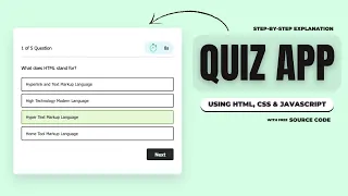 QUIZ APP Using Only JavaScript Step-By-Step Explanation