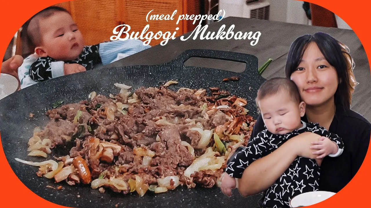 (meal prepped) Bulgogi korean sweet&salty beef stir fry mukbang 