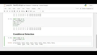 NumPy Library Slicing View Copy Conditional Selection Operations on NumPy Arrays