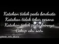Katakan Tidak - Afgan (LIRIK)