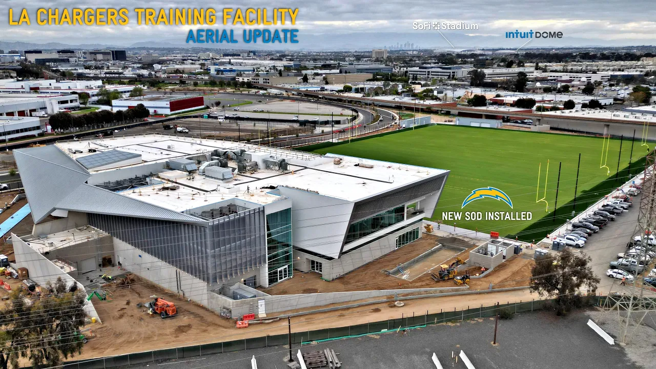 $270 Million LA Chargers Training Facility Drone Construction Update