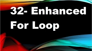 java tutorials urdu NFN 32 Enhanced for loop