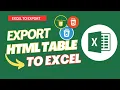 EXPORT HTML TABLE TO EXCEL JAVASCRIPT HTML to Excel SheetJS Javascript Excel Report Programmersbhava