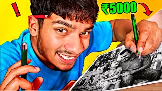 I have 12 HOURS To EARN 5000₹ by DRAWING REALISTICALLY 😱 VLOG 