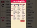 Prepositions of Time Place IN ON AT