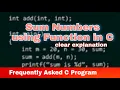 C Program to Sum of Two Numbers using Functions PPS Programs BTech Yamini Academy