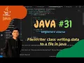 Java Programming FileWriter class writing Data to a File
