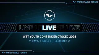 LIVE! | T2 | Day 5 | WTT Youth Contender Otocec 2026 | Session 2