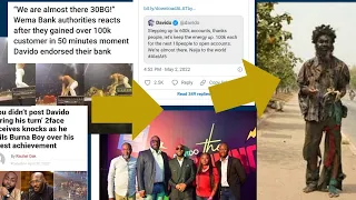 how davido brings 600k customers to wema bank in 2hr 2face apologizes to davido burna boy runs m d