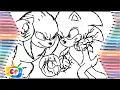Sonic 2 the hedgehog coloring pages Sonic vs Knuckles coloring