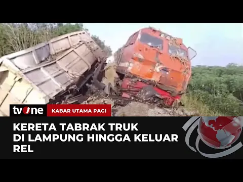Kereta di Lampung Tabrak Truk hingga Keluar Rel