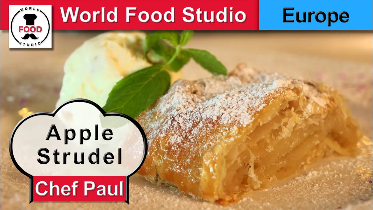 Braided Apple Cinnamon Strudel with Puff Pastry. 