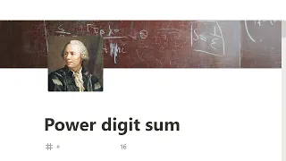 016 - Power digit sum