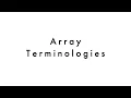Array terminologies Subarrays Prefix Subarray Suffix Subarray Subsequences