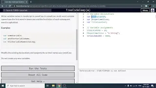 Understanding Case Sensitivity in Variables - Freecodecamp org 8 Basic JavaScript