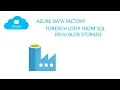 Data Factory Foreach loop from SQL db to Blob container