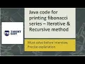Java code to print Fibonacci series - Iterative recursive method