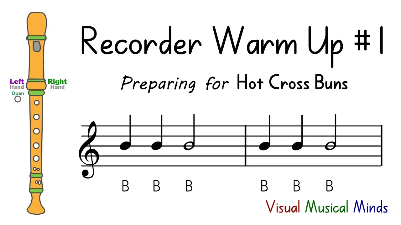 Recorder Warm-up #1: Preparing for "Hot Cross Buns"