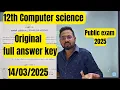 12th Computer science-original full answer key public exam 2025