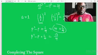 Completing the square method p²-p=4