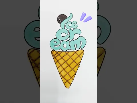 Let's draw the English word Ice cream #icecream #color #delicious #sweet