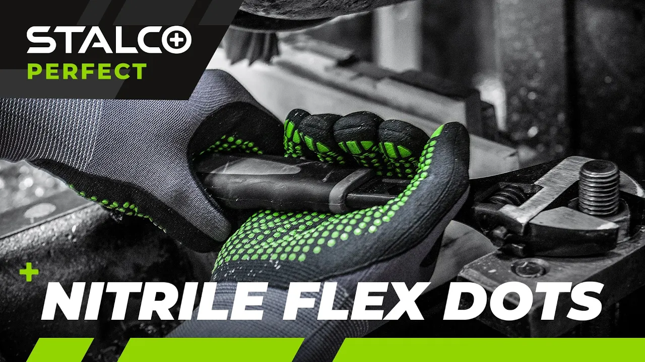 NITRILE FLEX DOTS nylon gloves Size 10 (5901466132203)