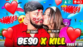 MI NUEVA DÚA ME DA UN BESO POR CADA KILL EN FREE FIRE (TERMINA BIEN)