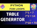 Multiplication Table Program in Python For Loop for Beginners
