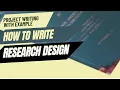Research design with example #HowToWriteResearchDesign