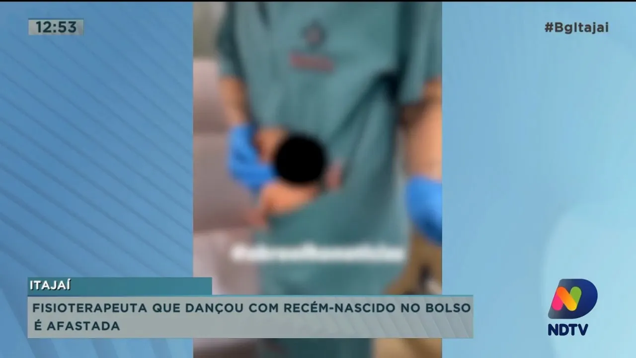 Fisioterapeuta que dançou com recém-nascido no bolso é afastada
