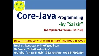 Java Stream API with min and max Methods Java8 Stream API java util stream pkg